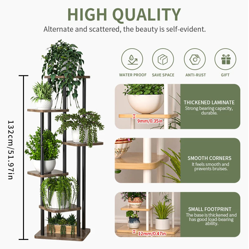 Wooden Plant Stand – 5/6/8 Layer Flower Pot Display Shelf