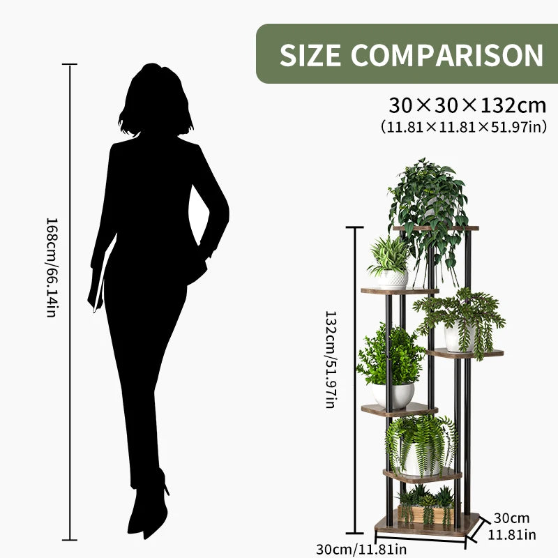 Wooden Plant Stand – 5/6/8 Layer Flower Pot Display Shelf