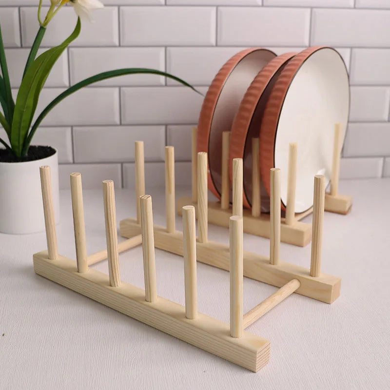 Wooden Dish Drying Rack with Drainboard – Kitchen Storage Organizer