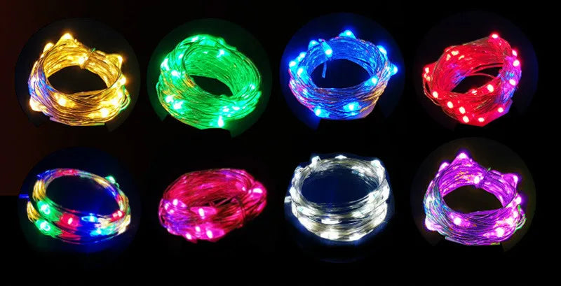 5pcs 2m Copper Wire LED String Lights