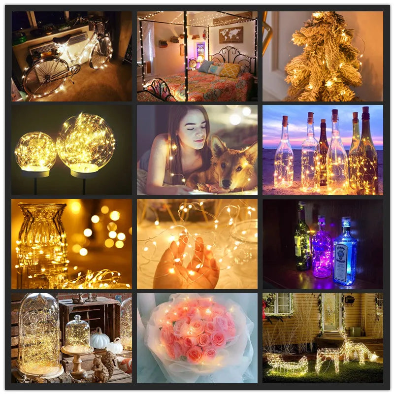 5pcs 2m Copper Wire LED String Lights