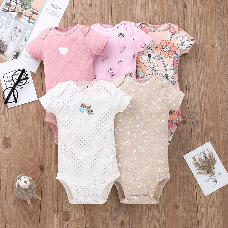 5PCS Baby Cotton Bodysuits