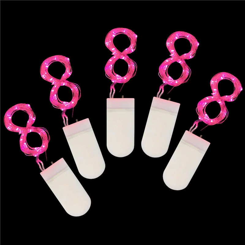 5pcs 2m Copper Wire LED String Lights