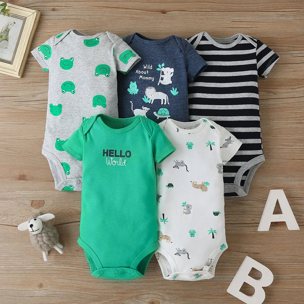 5PCS Baby Cotton Bodysuits