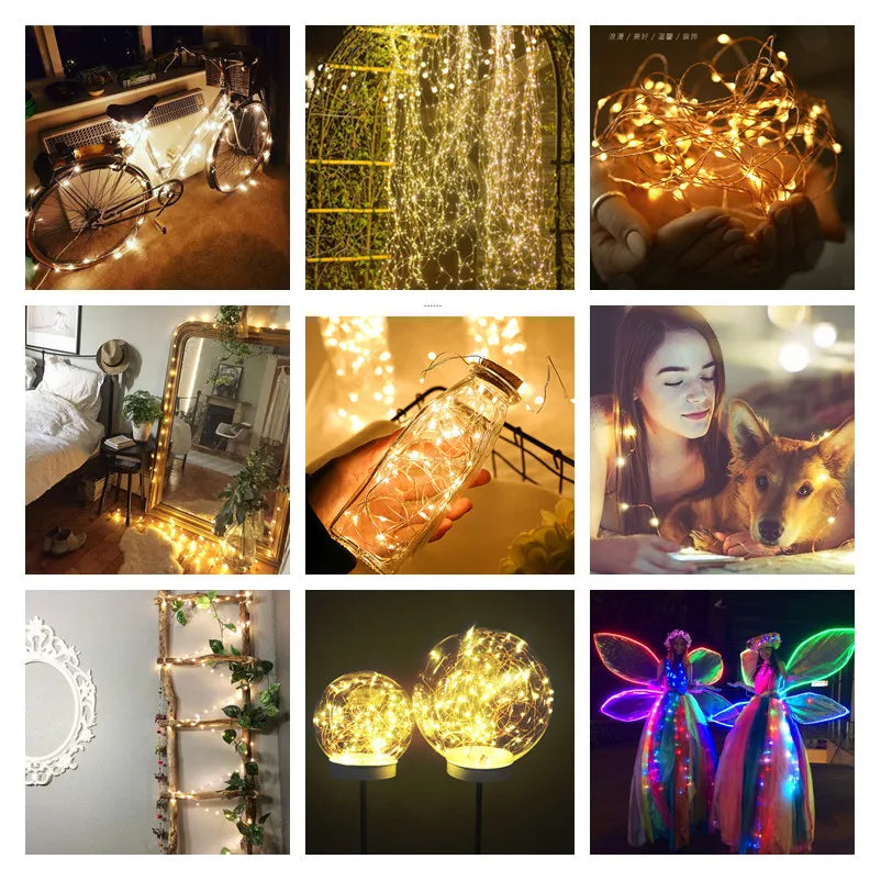 5pcs 2m Copper Wire LED String Lights