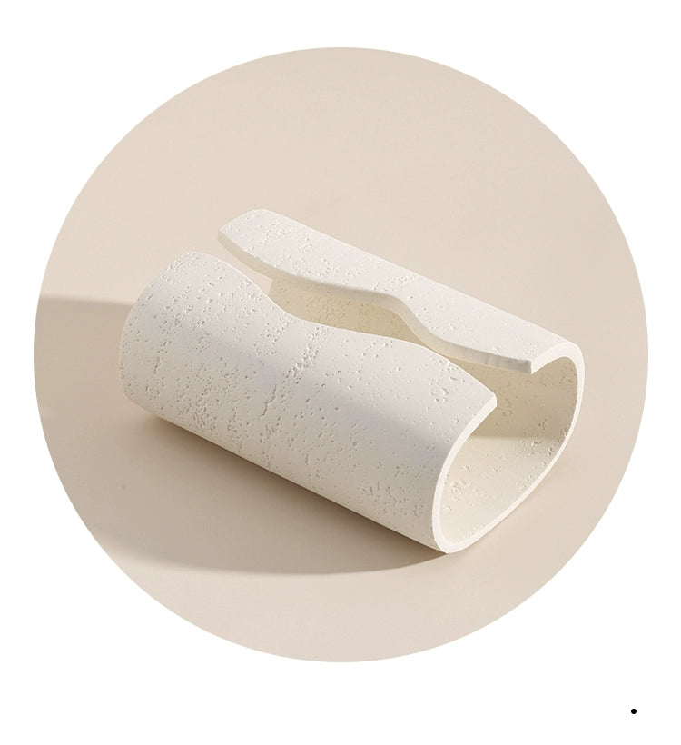 Modern White Travertine Tissue Box Holder