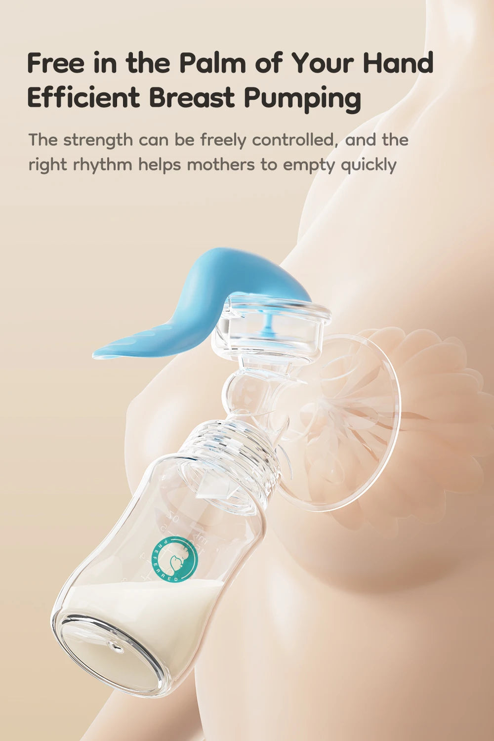 Manual Breast Pump with Baby Nipple & Milk Bottle – BPA Free