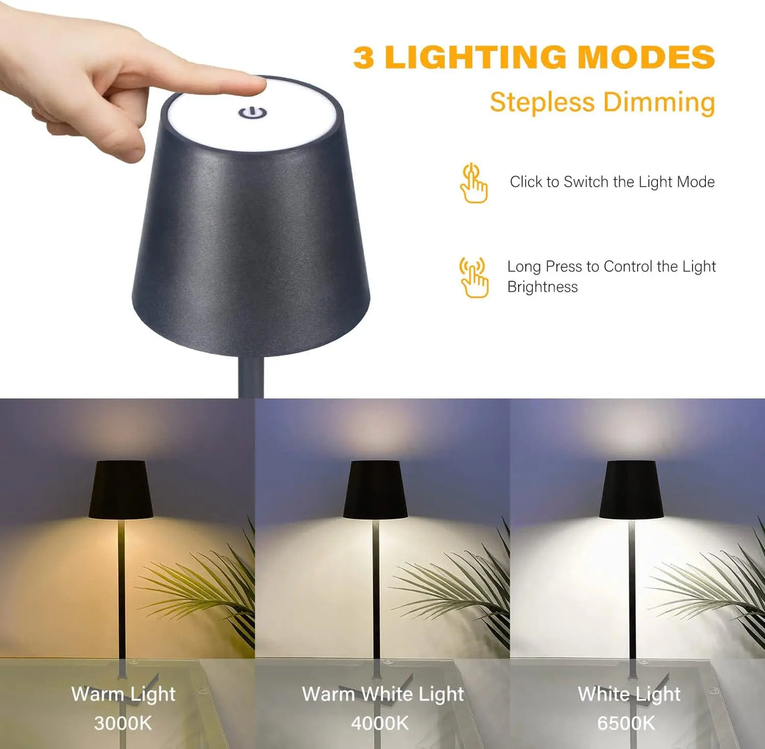 Cordless LED Touch Table Lamp – USB Rechargeable & Dimmable