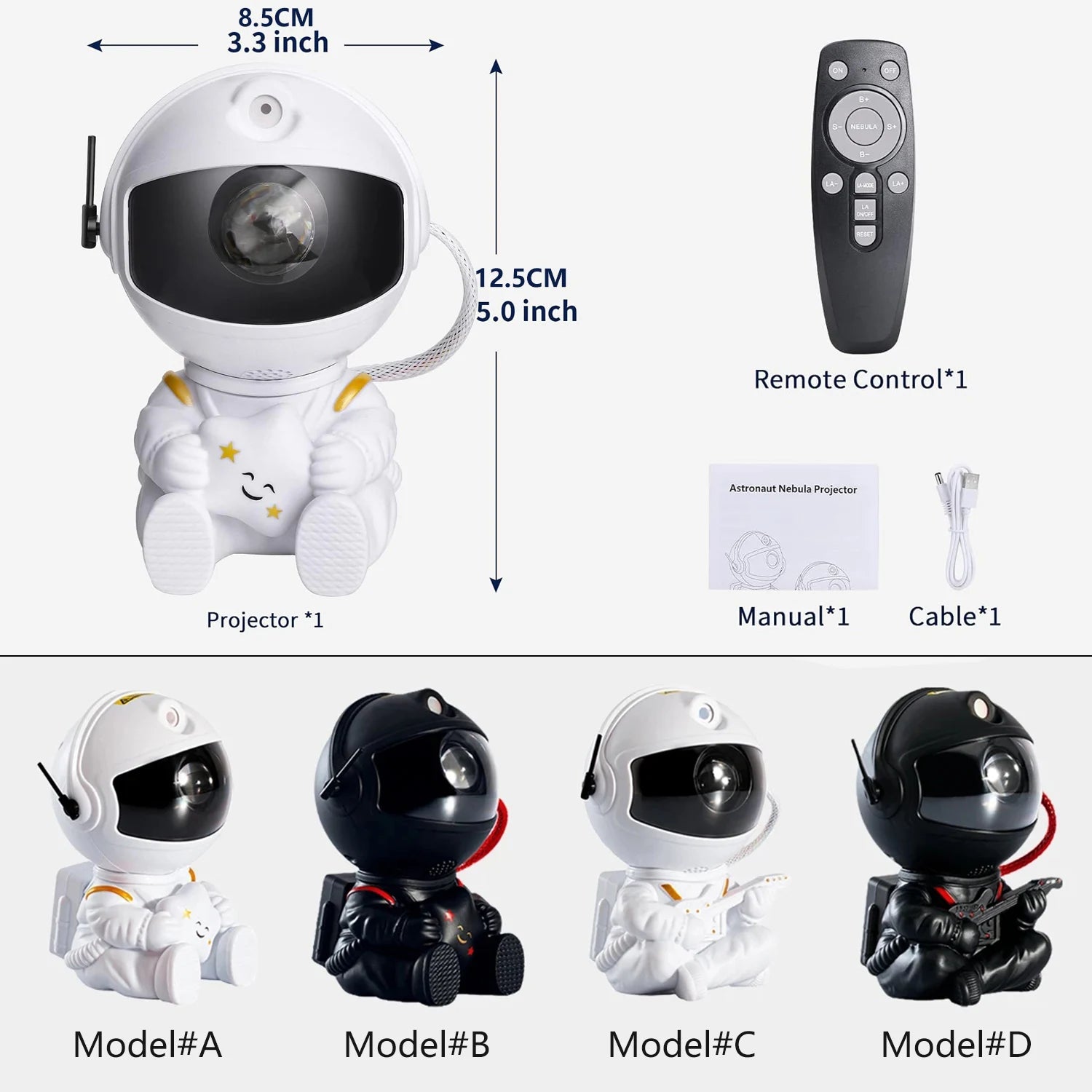 Galaxy Star Astronaut Projector – LED Starry Sky Night Lamp