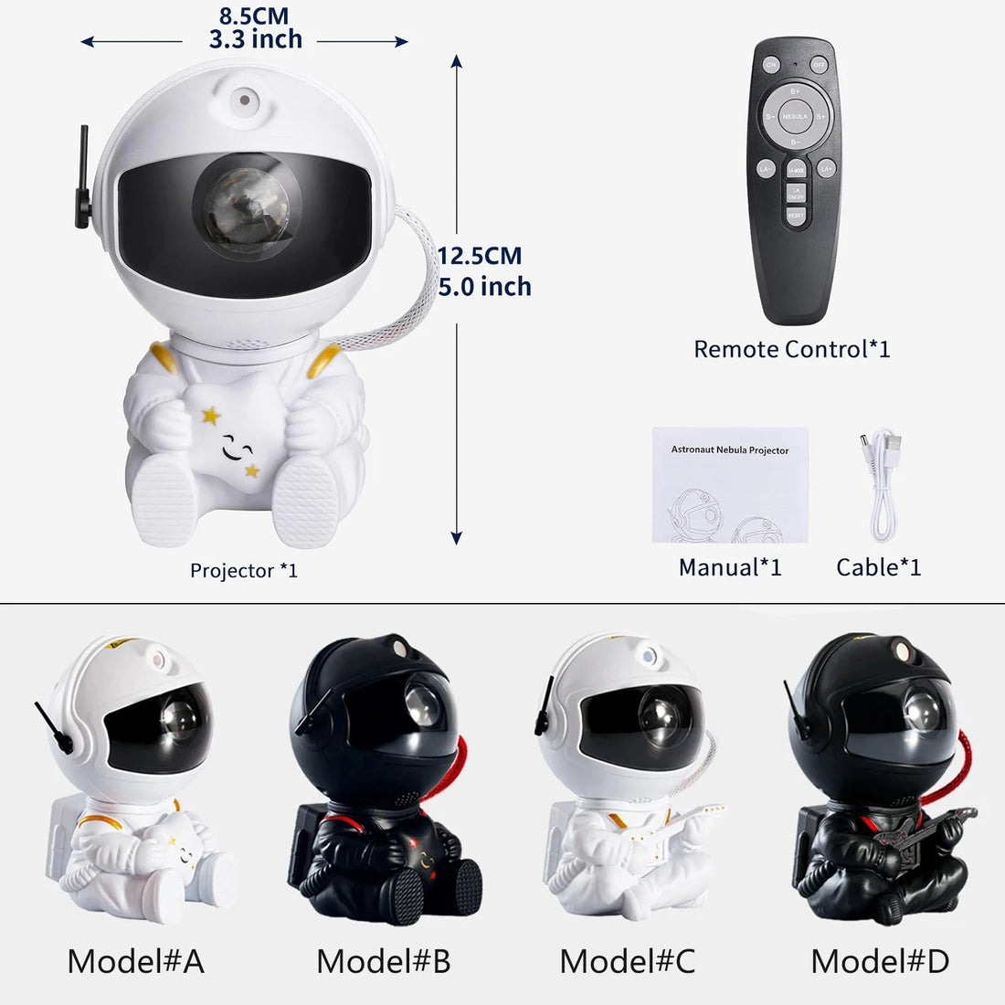 Galaxy Star Astronaut Projector – LED Starry Sky Night Lamp