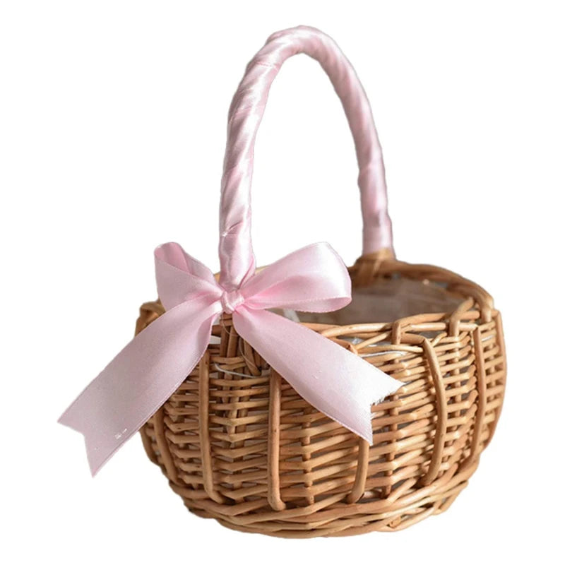 Handmade Woven Rattan Flower Basket
