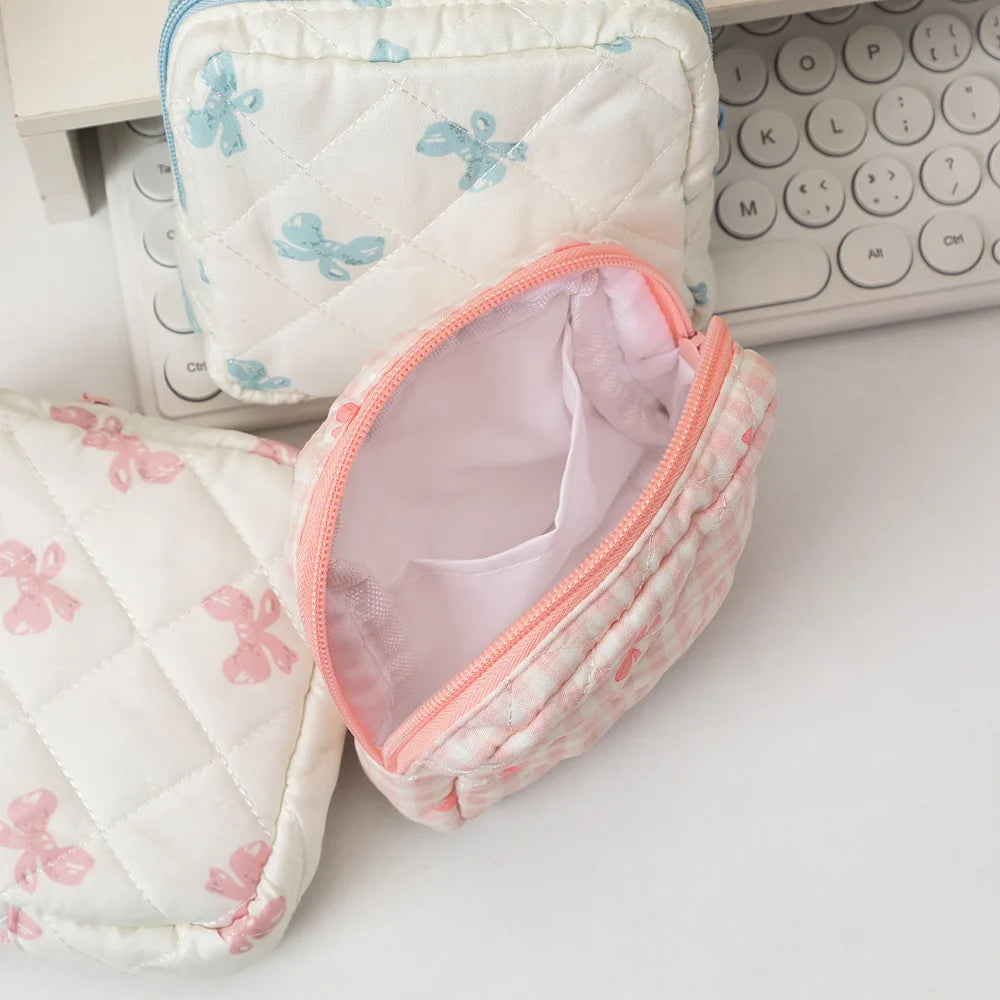 Heart Print Sanitary Napkin Pouch