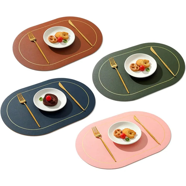 Washable Leather Placemats – Heat-Resistant, Waterproof, Non-Slip