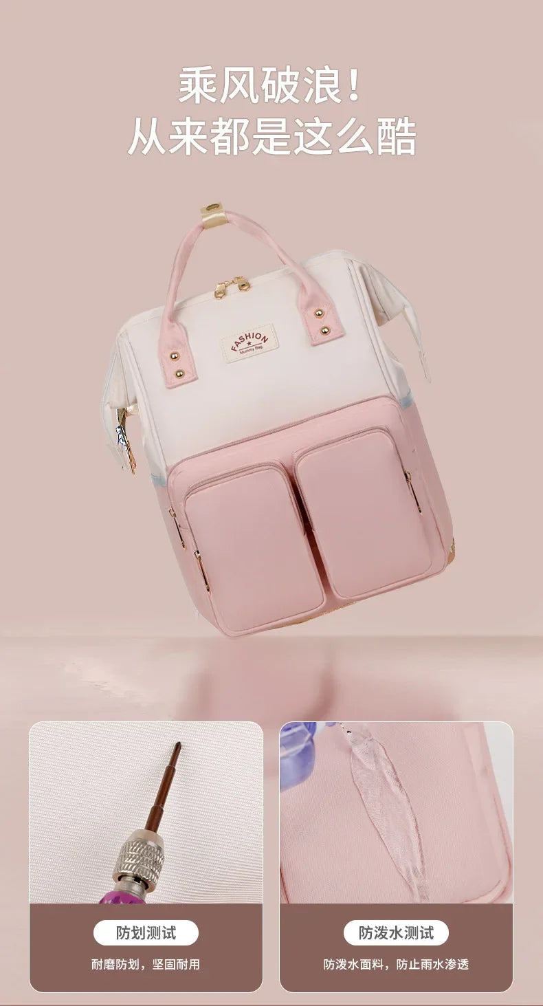 Waterproof Mommy Diaper Backpack – Large Capacity Travel Bag