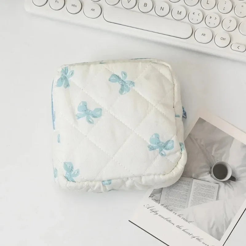 Heart Print Sanitary Napkin Pouch
