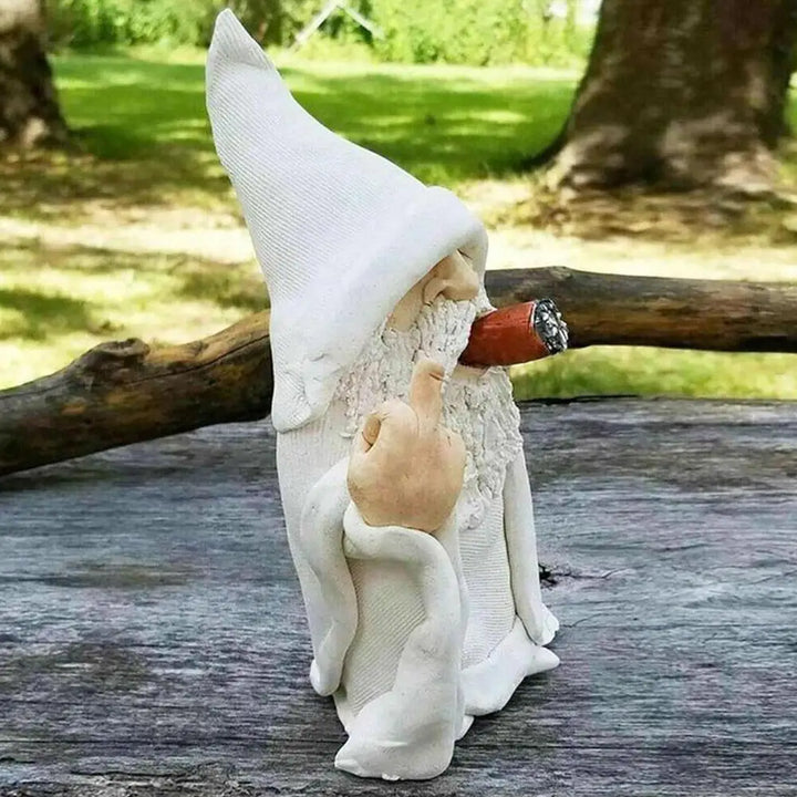 Smoking White Beard Resin Gnome