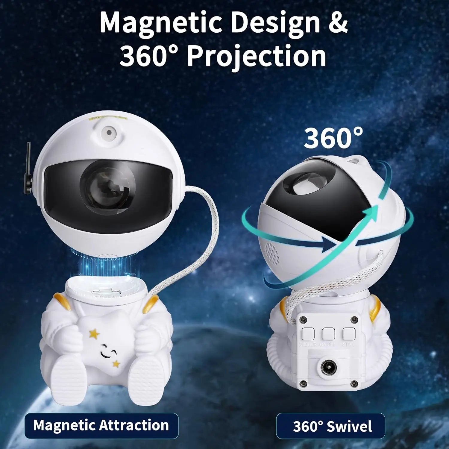 Galaxy Star Astronaut Projector – LED Starry Sky Night Lamp