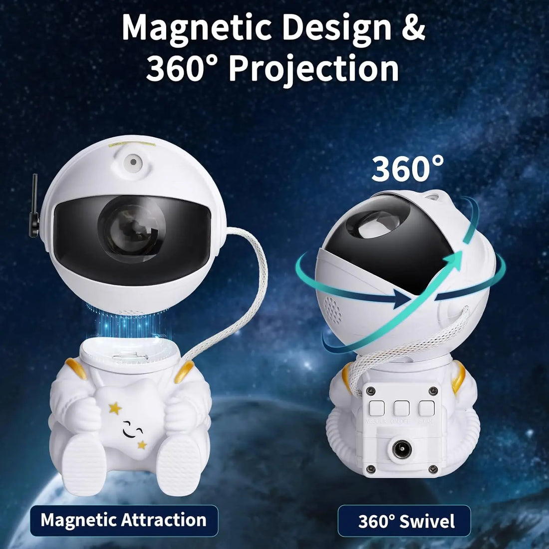 Galaxy Star Astronaut Projector – LED Starry Sky Night Lamp
