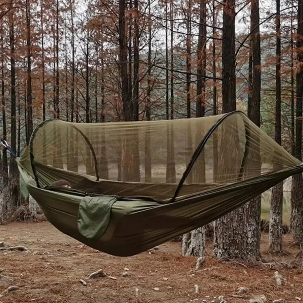 Outdoor Camping Hammock with Mosquito Net – Lightweight Parachute Fabric