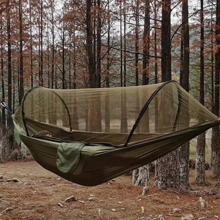 Outdoor Camping Hammock with Mosquito Net – Lightweight Parachute Fabric