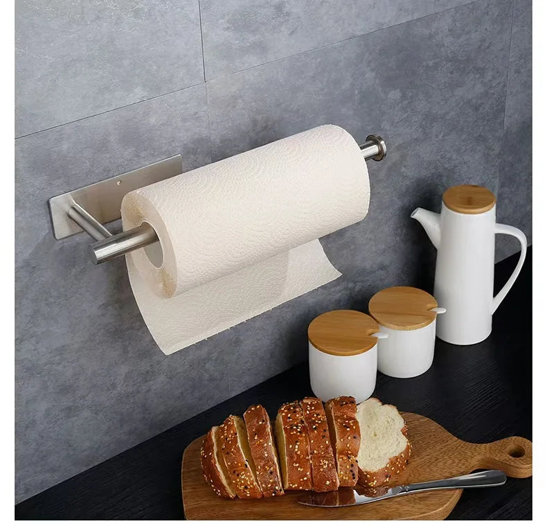 Adhesive Paper Towel Holder – Kitchen & Bathroom Tissue Dispenser