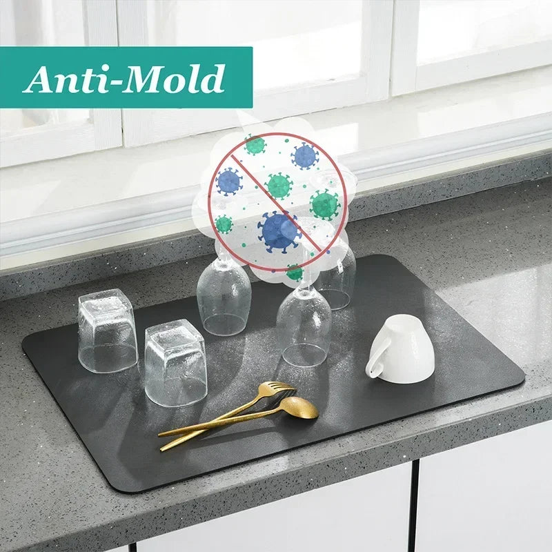 Diatomaceous Earth Coffee Machine Mat – Quick-Dry Kitchen Drain Mat