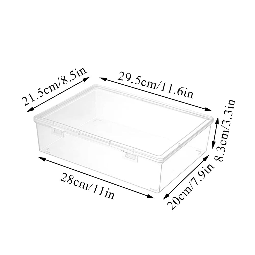 Clear Plastic Document Organizer Storage Box