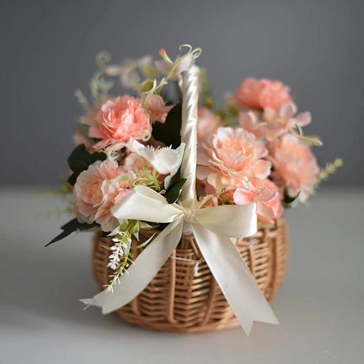 Handmade Woven Rattan Flower Basket