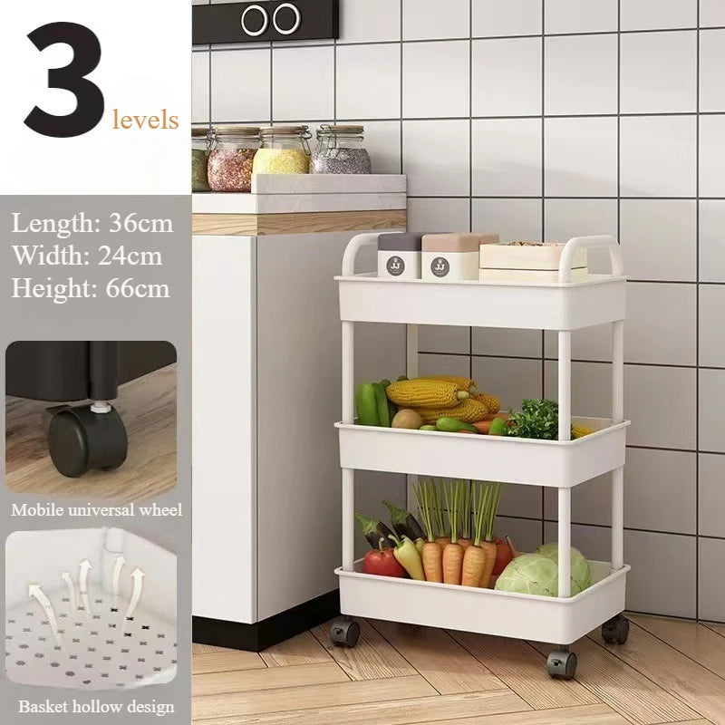 Multi-Layer Storage Cart – Movable Floor Rack with Wheels