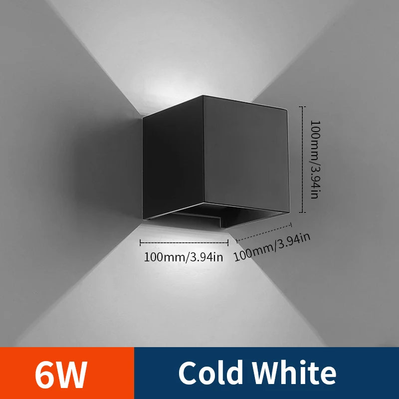 LED Modern Wall Lamp – 6W Adjustable Cube Light for Indoor & Outdoor