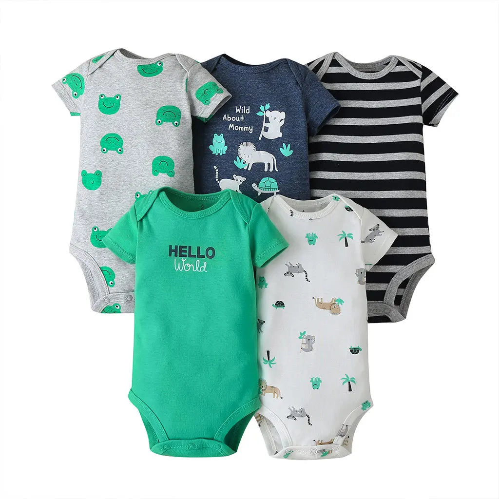 5PCS Baby Cotton Bodysuits