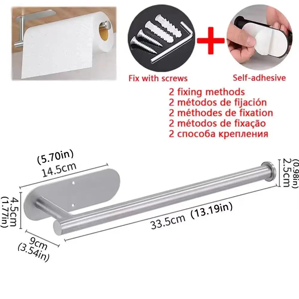 Adhesive Paper Towel Holder – Kitchen & Bathroom Tissue Dispenser