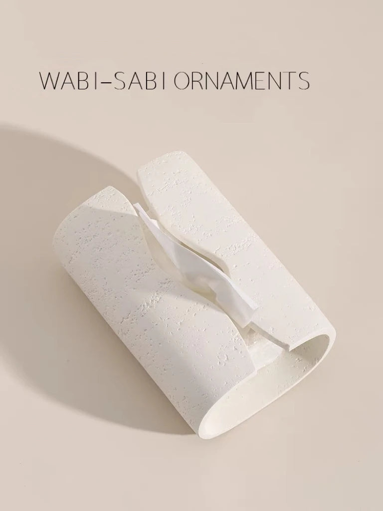 Modern White Travertine Tissue Box Holder
