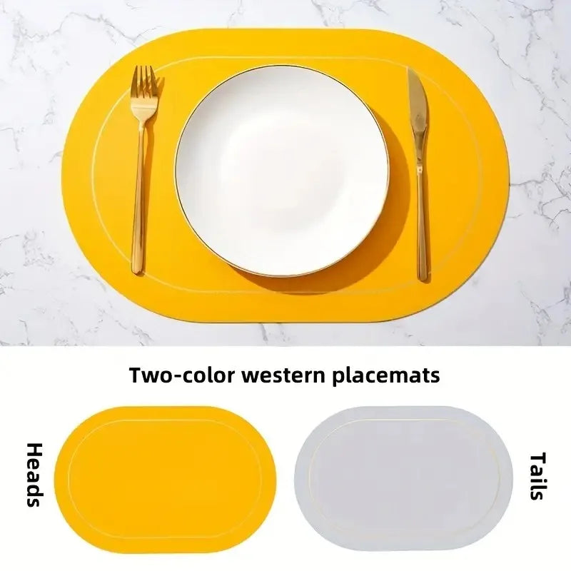 Washable Leather Placemats – Heat-Resistant, Waterproof, Non-Slip