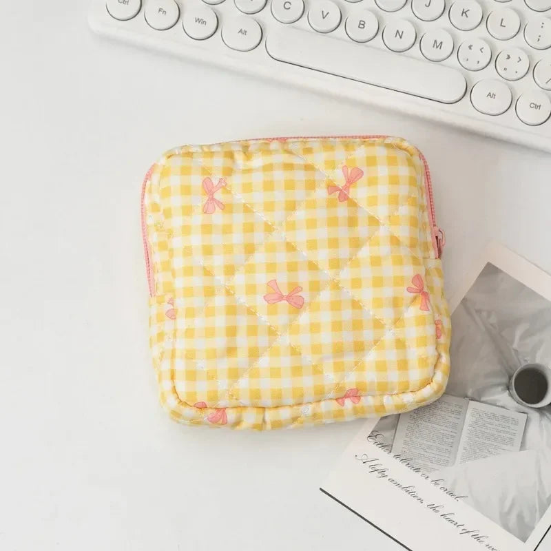 Heart Print Sanitary Napkin Pouch