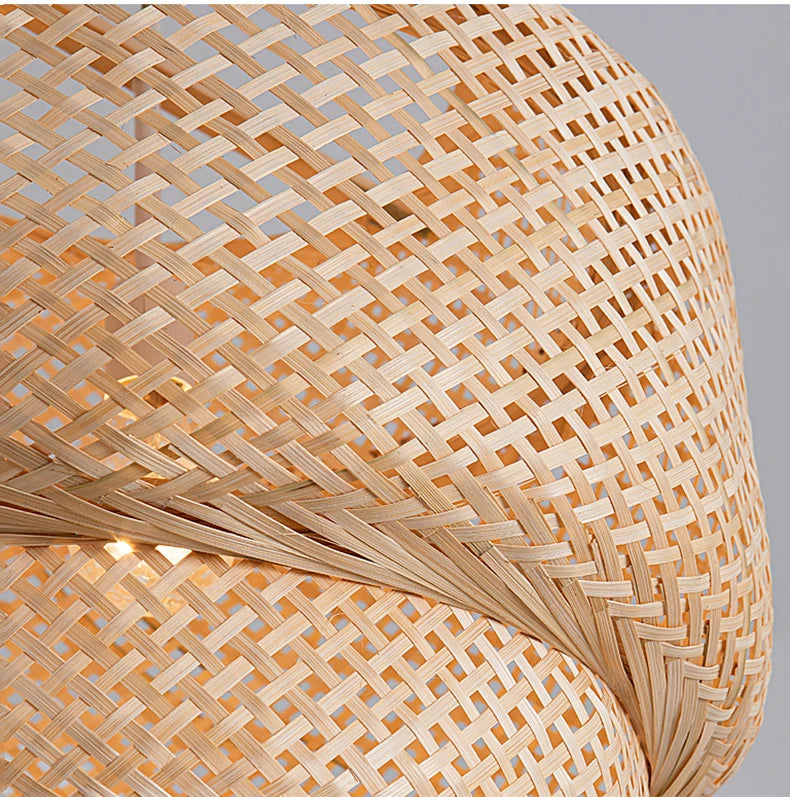 Hand-Knitted Bamboo Pendant Lamp