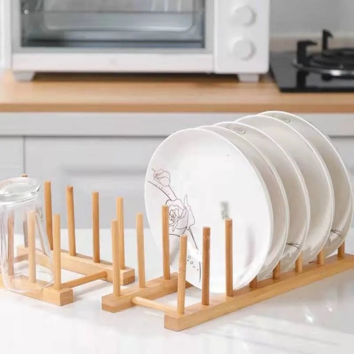 Wooden Dish Drying Rack with Drainboard – Kitchen Storage Organizer