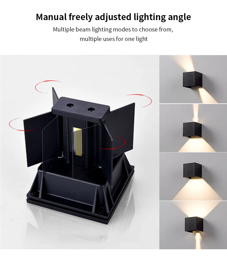 LED Modern Wall Lamp – 6W Adjustable Cube Light for Indoor & Outdoor