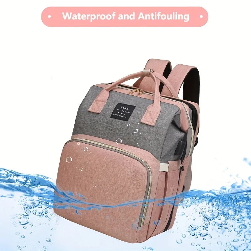Mommy Backpack with Foldable Crib