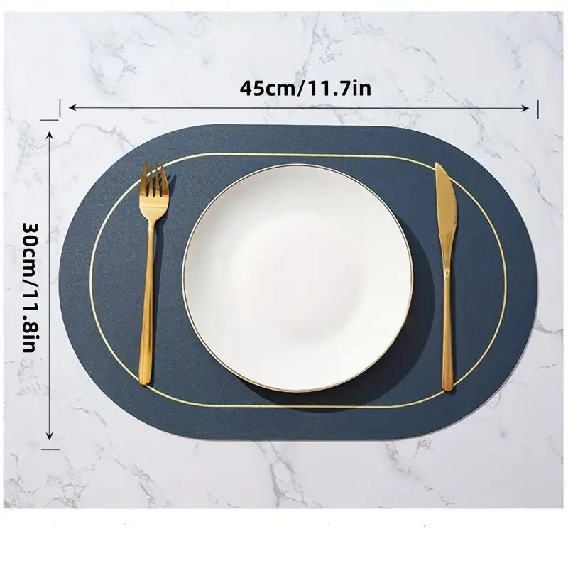 Washable Leather Placemats – Heat-Resistant, Waterproof, Non-Slip