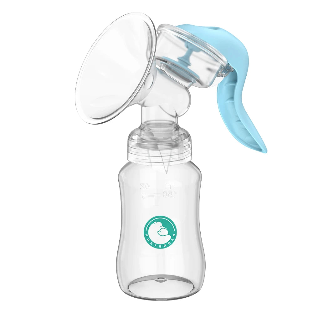 Manual Breast Pump with Baby Nipple & Milk Bottle – BPA Free