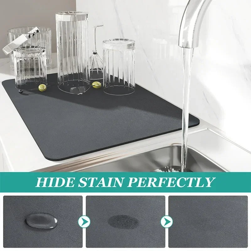 Diatomaceous Earth Coffee Machine Mat – Quick-Dry Kitchen Drain Mat