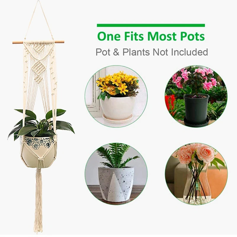 Handmade Macrame Plant Hanger – Hanging Flower Pot Planter