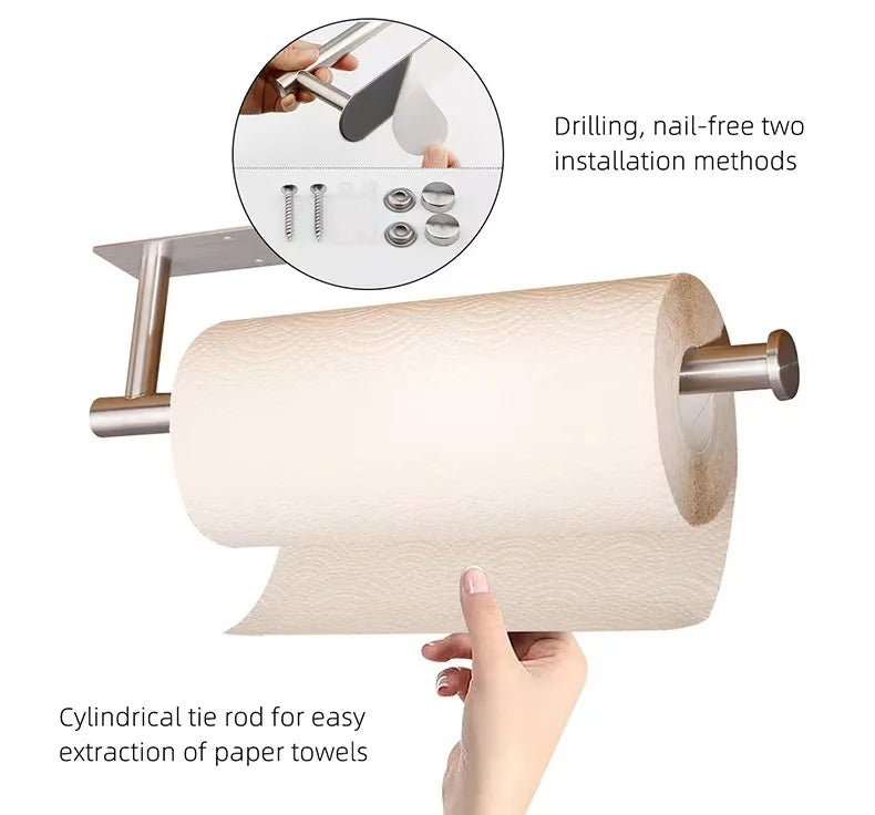 Adhesive Paper Towel Holder – Kitchen & Bathroom Tissue Dispenser