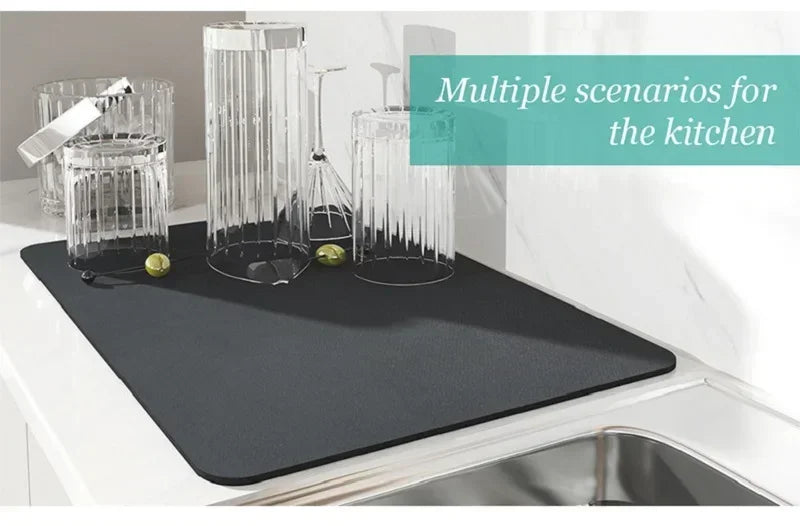 Diatomaceous Earth Coffee Machine Mat – Quick-Dry Kitchen Drain Mat
