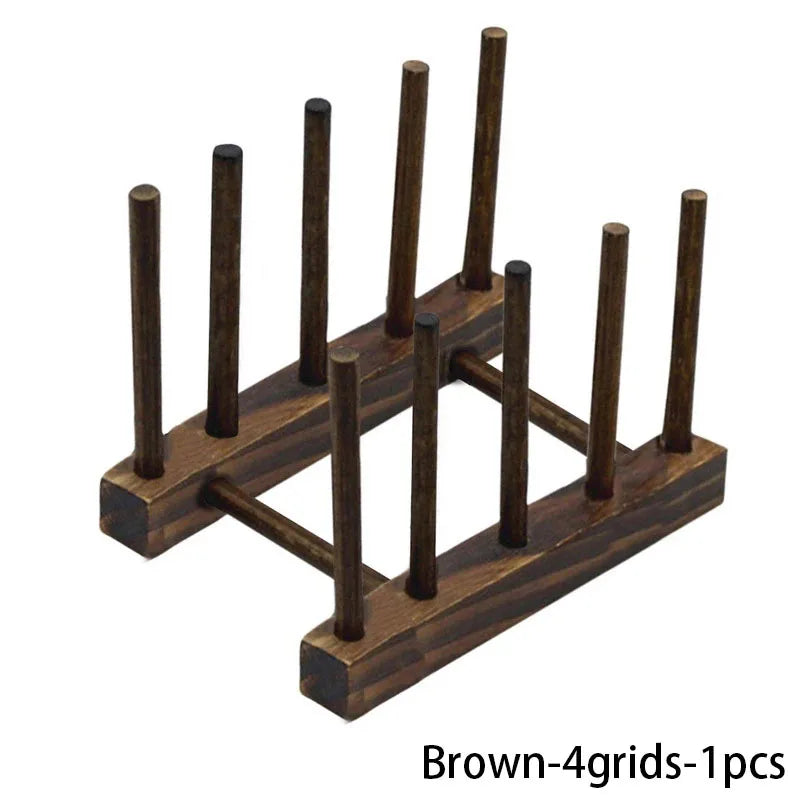 Wooden Dish Drying Rack with Drainboard – Kitchen Storage Organizer