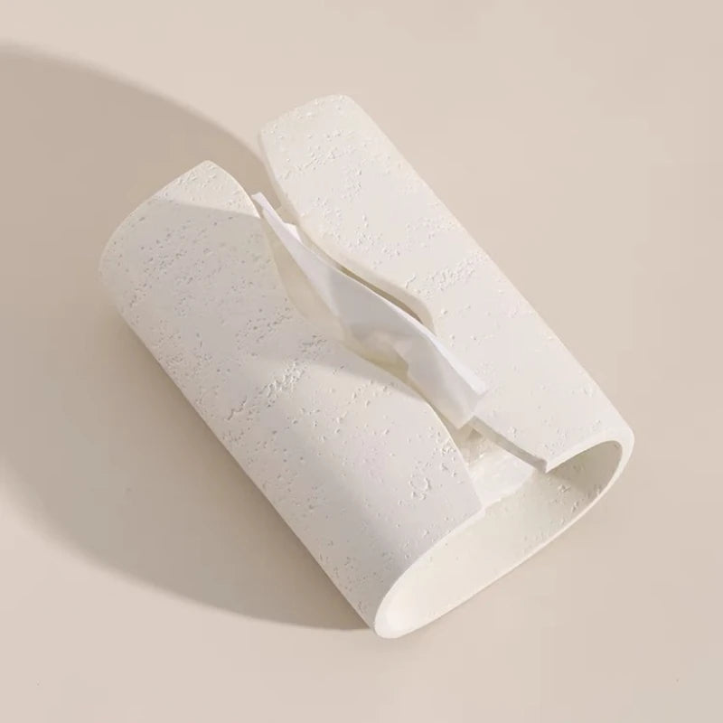Modern White Travertine Tissue Box Holder