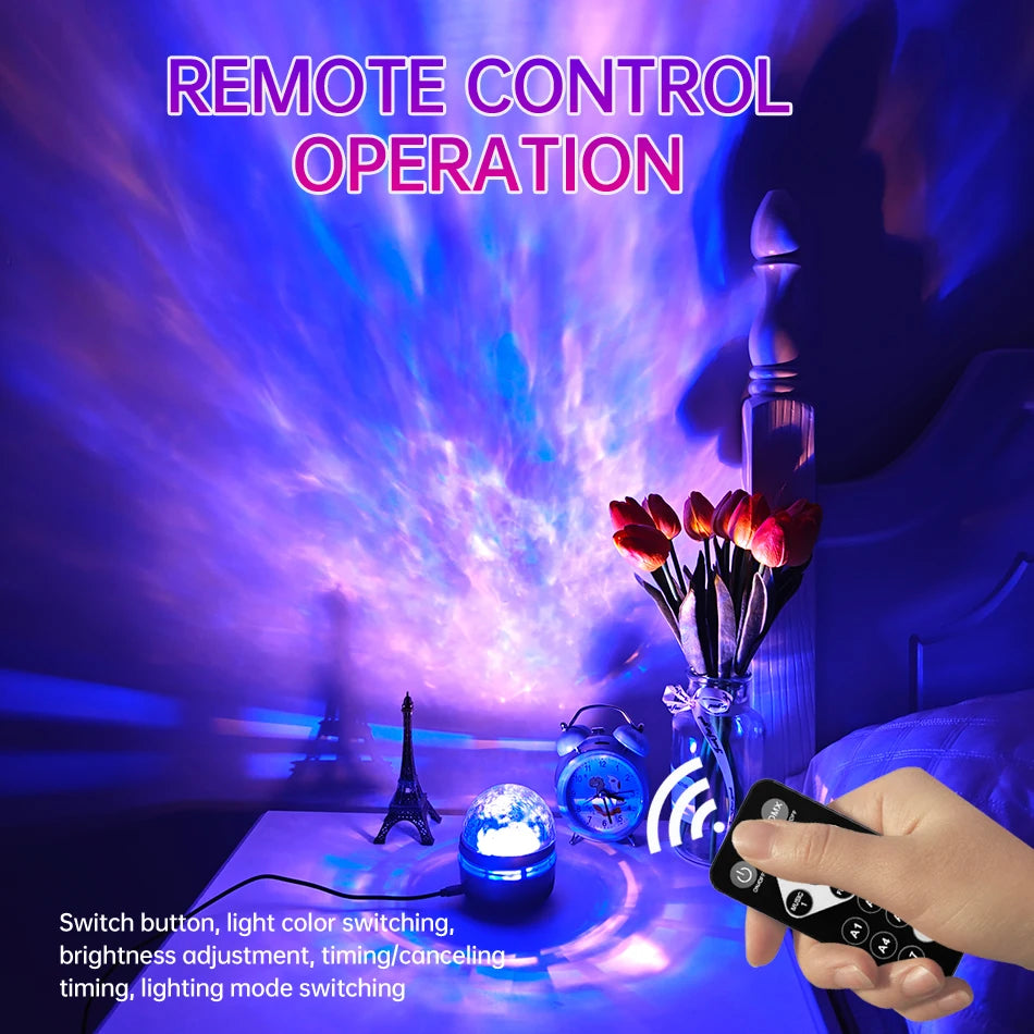 Starry Sky Galaxy Projector Lamp – LED Night Light with Remote