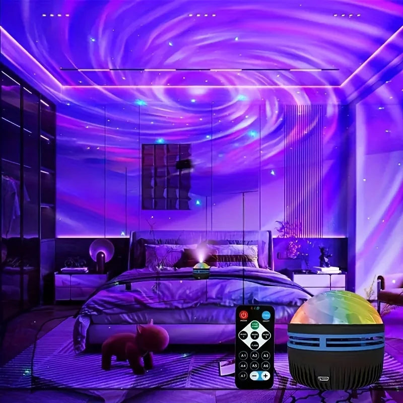 Starry Sky Galaxy Projector Lamp – LED Night Light with Remote