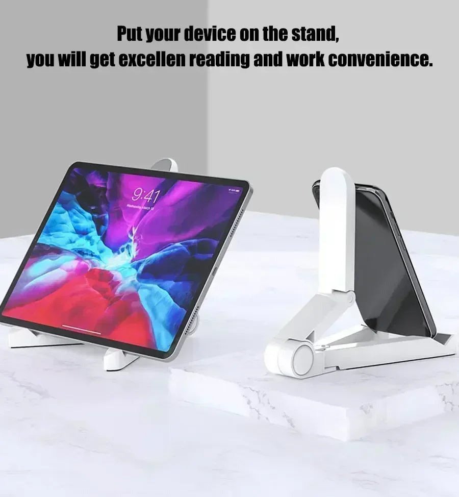 Foldable Tablet Stand Holder – Adjustable Angle, Universal for iPad & Phones